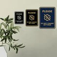 thumbnail image 3 of Signs ByLITA Portrait Round Please Do Not Change Settings ABS Plastic | Laser Engraved | Easy Installation | Elegant Design Sign (Navy Blue / White) - Large, 3 of 8