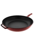 thumbnail image 4 of Chasseur 11-inch Red French Enameled Cast Iron Fry pan with Glass Lid, 4 of 5