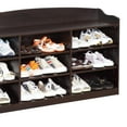 thumbnail image 7 of Benjara 48 Inch Classic Wood Shoe Rack, 9 Cubbies, Elegant Wood Grains, Dark Brown, 7 of 7
