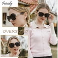 thumbnail image 2 of FEISEDY Women's Fashion Sunglasses, Oversized Square Frame with Pearl Sparkling, Polarized UV Protection B2821, 2 of 23