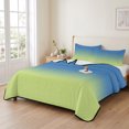 Blue Yellow Minimalist Gradient 3 Pieces Quilt Set,1 Quilt with 2 Shams ...