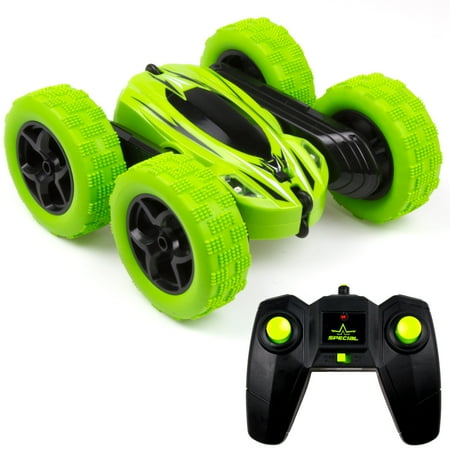 4wd Car - 2.4G 4WD RC Stunt Car Monster Truck Double Sided Rotating Tumbling Crawler Car