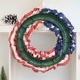 thumbnail image 6 of Patriotic Wreath, Outdoor American Flag, Patriotic decorations, 15 in Woven Fabric, Star decorations, Front Door Hanging, Red White Blue, 1 Pc, 6 of 8