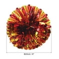 thumbnail image 2 of PET Cheerleading Pom Poms with Finger Holes for Sport Team Spirit Fun Dance Stage Events, Red Golden 4 Pack, 2 of 6