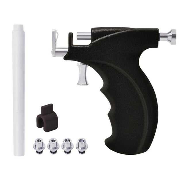 Youkk Ear Piercing Tool Kit Stainless Tool Kit Earring Steel Ears Piercer Machine Home Use Black