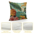 thumbnail image 4 of Creowell Hawaiian Pillow Case Aloha Vintage Colorful Swirl Dolphins Palm Trees Flowers Throw Pillow Cover Decorative Square Cushion Canvas for Women Men Sofa Bed White, 4 of 5