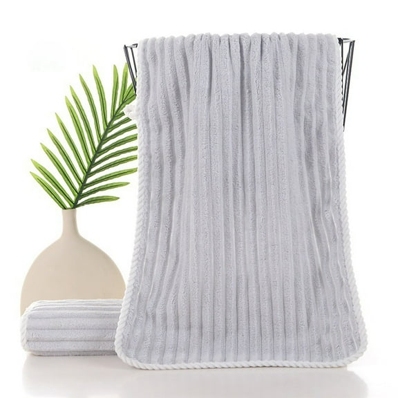 DwellJoy Luxury Flock Velvet Bath Towels (2-Pack) - Super Soft & Highly Absorbent 35x75cm Quick-Drying Spa Towels with Hanging Loops, Plush Hotel-Grade Towels for Bath, Gym, Travel