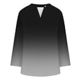 thumbnail image 4 of frariair ​Women's Retro Geometric Print Long Sleeve Shirt – Stretch Polyester Casual Tunic Top​ Black, 4 of 4