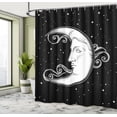 thumbnail image 4 of Ambesonne Moon Rays Shower Curtain, Antique Style Crescent, 69"Wx75"L, Charcoal Grey and White, 4 of 4