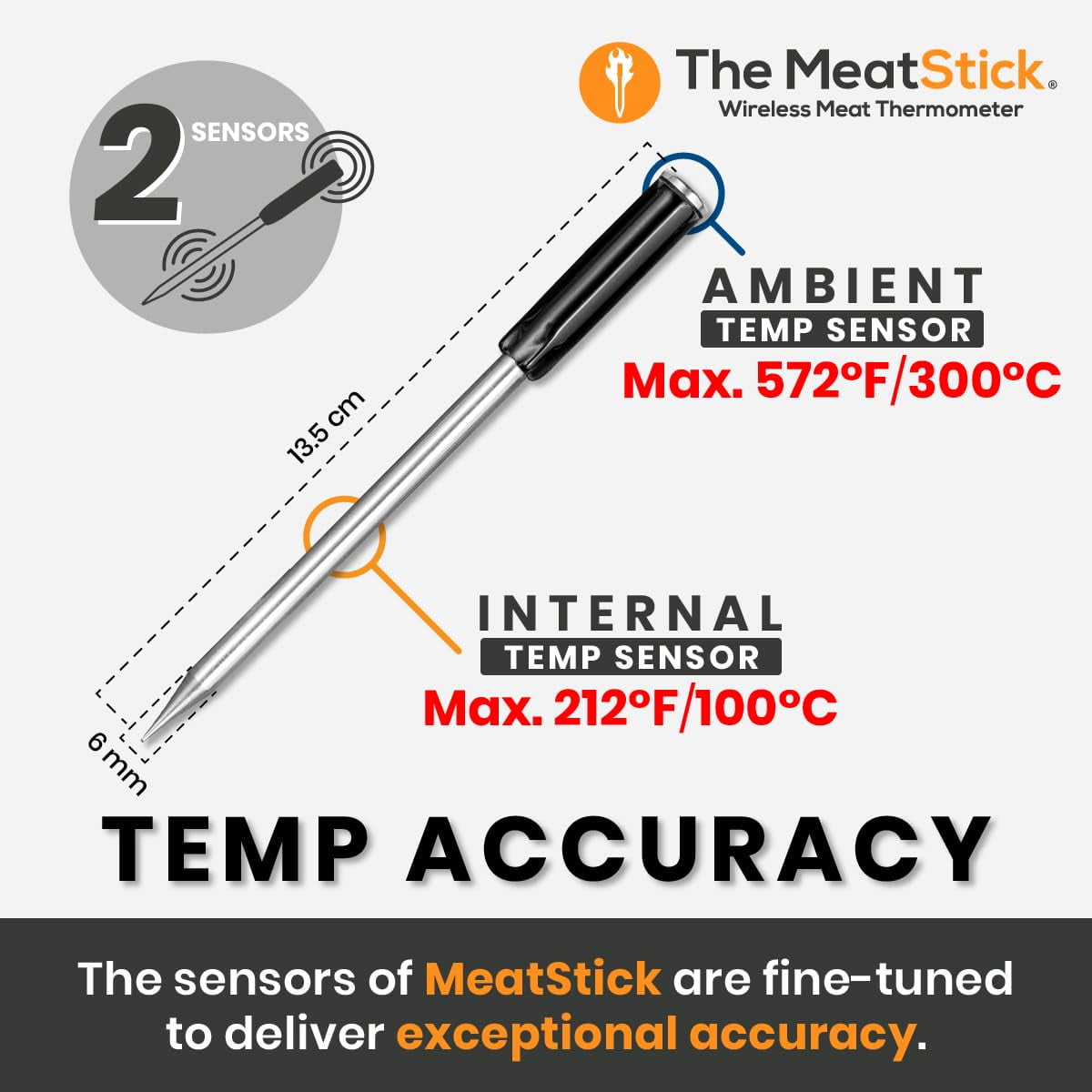 Xtender Set | Smart Wireless Meat Thermometer | 300ft Range Digital Food Probe with Bluetooth | for Smoking, Grilling, BBQ, Air Fryer, Deep Frying, Oven, SousVide, Rotisserie