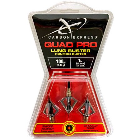 Carbon Express Quad Pro Broadhead, Fixed Blade, Pack of (Best Fixed Broadheads 2019)