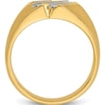 thumbnail image 2 of 10K Yellow Gold Ibgoodman Men's Polished Satin And Grooved 1/4 Carat A Quality Diamond Ringsize 10 - Jbsp, 2 of 5
