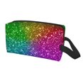 thumbnail image 2 of Goofa Colorful Glitter Printed Toiletry Bag with Handle,Large Capacity Travel Makeup Cosmetic Bag for Women, Carry on Airport Airline Compliant Bag, 2 of 9