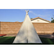 8FT 4 Pole Teepee Tent for Kids with Carry Case, Natural Cotton Canvas Teepee Play Tent, Toys for Girls/Boys Indoor & Outdoor Playing (OffWhite Color)