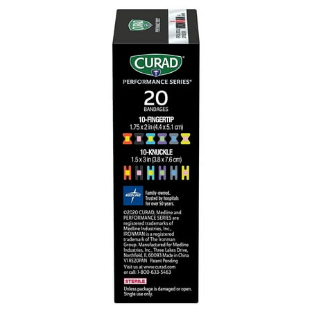 Curad Finger & Knuckle Antibacterial Assorted Bandage, 20 Count