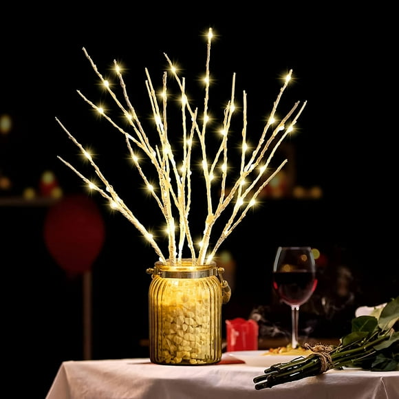 70led Lighted Branches, Battery Operated Lighted Tree Branches With Timer Gift