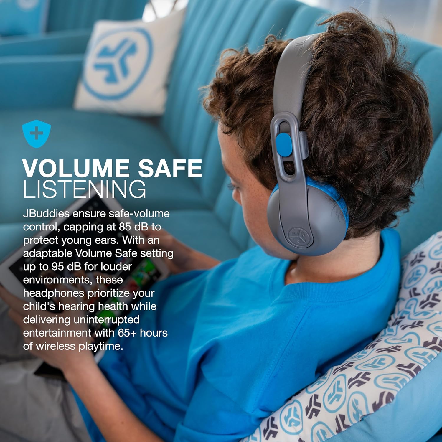 JLab JBuddies Studio 2 Wireless Kids Headphones, Blue photo 5