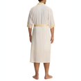 thumbnail image 5 of WAGUTH Mens Bathrobe Set Satin Printed Kimono Robe & Shorts with Belt Lightweight Soft Loungewear, 5 of 6