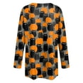 thumbnail image 6 of idosla Womens Fashion Halloween Long Sleeve Cardigan Fall Open Front Cardigan Pumpkin Print Medium Length Coat (Grey, XXL), 6 of 9