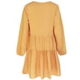 thumbnail image 2 of Cute Shift Robe des Femmes avec Poches Entièrement Doublée Manches Cloche Ourlet V Cou Tunique Swing en Vrac Mini Robe, 2 of 7