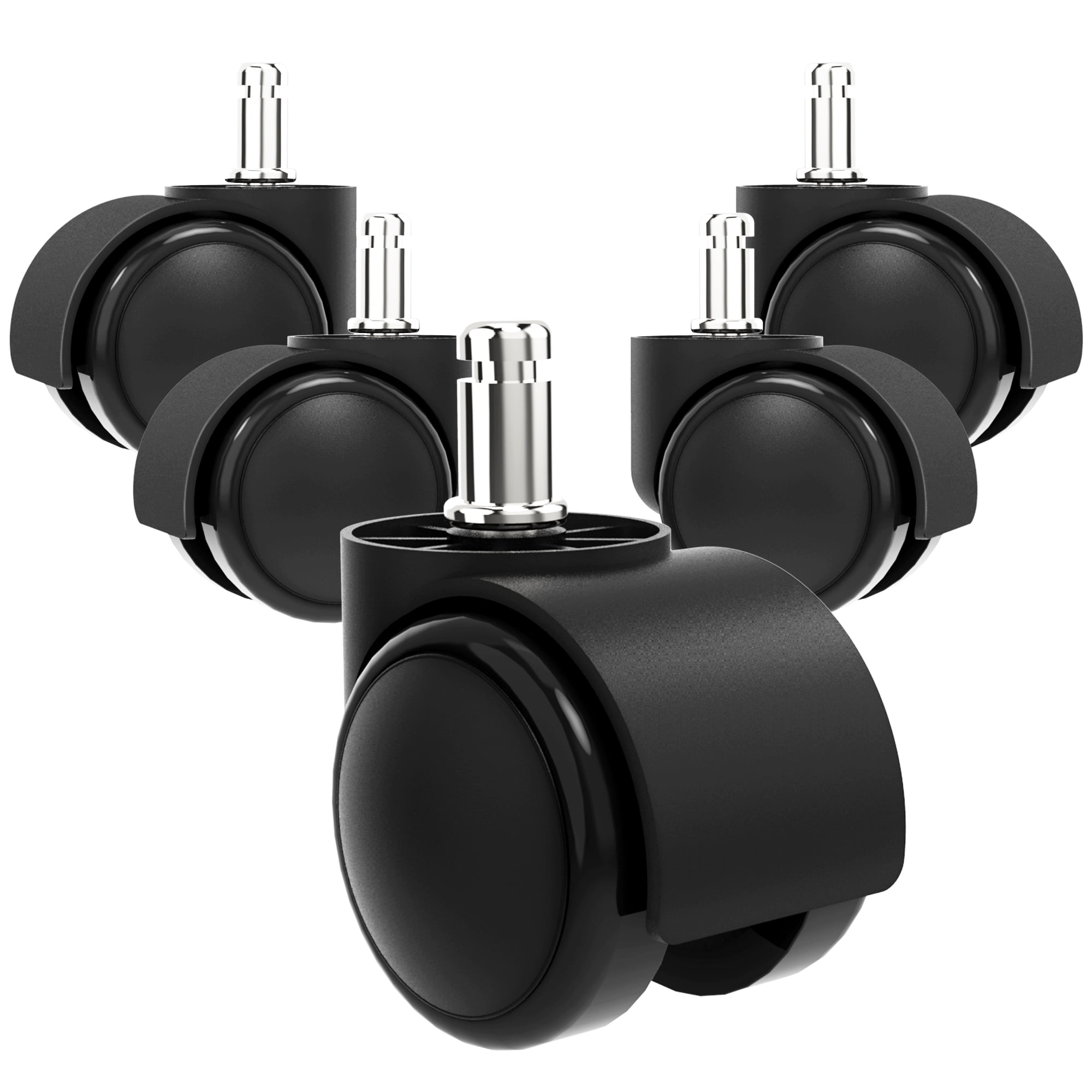 Kusmil Office Chair Caster Set of 5 Office Chair Casters Wheels, 2 inch, Black, 5 Count