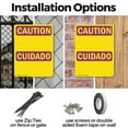 thumbnail image 3 of (2 Pack) Write-On Bilingual OSHA Caution Radiation Sign 12 Inch X 18 Inch Indoor / Outdoor Rust-Free Aluminum Metal Signs for Workplace, Workshop, and Construction Site, Made in the USA, 3 of 8