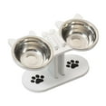 thumbnail image 5 of CarpNettore Cat Bowls Elevated Feeding Station Cat Dish Convenient Pet Feeder with Stand for White, 5 of 9