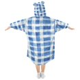 thumbnail image 2 of FORMRS Wearable Blanket Hoodie with Sleeves for Kids Cozy Flannel Sweatshirt, Blue Plain, 2 of 7