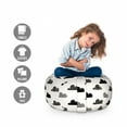 thumbnail image 2 of Clouds Storage Toy Bag Chair, Abstract Repetitive Sky Elements Soft Tones Simplistic Illustration, Stuffed Animal Organizer Washable Bag, Large Size, Charcoal Grey Off White, by Ambesonne, 2 of 3