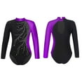 thumbnail image 5 of iiniim Girls Shiny Diamond Long Sleeve Leotard Figure Skating Ballet Dancewear Size 6-16 Purple 14, 5 of 6