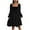 Black, variant on Women's Velvet Dress with Pockets Square Neck Long Sleeve Tie Back Mini Babydoll Dress Christmas Party Outfits (L, Green)