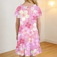 thumbnail image 6 of HAOTAGS Girls Casual Dress, Floral Graphic Ruffles Flowy Short Sleeve Soft Comfort Home Sleepwear Dress Multicolor Size 8, 6 of 9