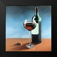 thumbnail image 2 of Atelier B Art Studio 12x12 Black Modern Framed Museum Art Print Titled - Bottle of Bourgogne with Whine Glass, 2 of 5