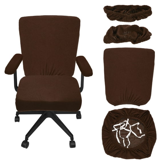 Office Chair Covers, 38-55cm Stretchable Computer Chair Slipcover, Brown