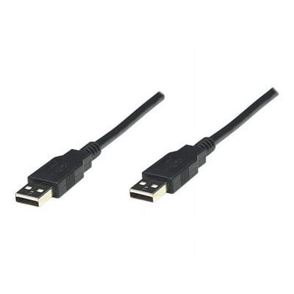 Manhattan Hi-Speed USB A Device Cable - USB-A Male to USB-A Male - 480 Mbps -6 ft. - Black -Lifetime Warranty