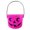 A005- Pink, variant on Pink Halloween Jack O Lantern Candy Bucket, 7 Inch Trick Or Treat Pail with Handle for Student Halloween Party Favors Lightweight Plastic Candy Holder for Holiday Outdoor