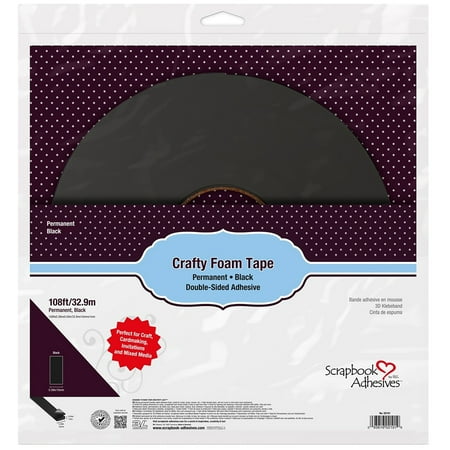 UPC: 0093616021019 | Scrapbook Adhesives by 3L: Crafty Foam Tape – 108  Black – Permanent Double-Sided  1mm Thick x 3/8  Width  Arts & Crafts  Cardmaking  Scrapbooking