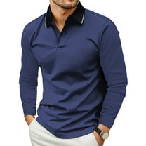 Mlzmgr Plus Size Golf Shirts for Men S-5XL Long Sleeve Lapel Tops Soft Comfy Business Casual Shirts for Men