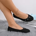 thumbnail image 4 of Bkhluea Women Floral Applique Ballet Flats Slip On Comfortable Footwear For Office Work Party Daily Casual Use, 4 of 7