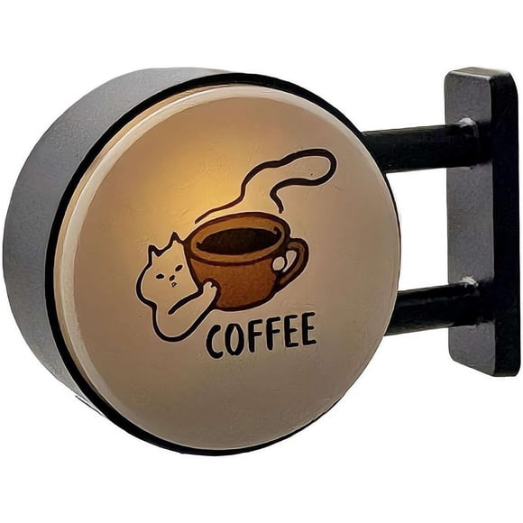 2026 Coffee Lamp Refrigerator Magnet -Vintage Latte Art Decor,Wall-Mount Lighted Vintage Shop & Bar Signs for Kitchen Home Office Dorm CoffeeLovers(1pc - LI )