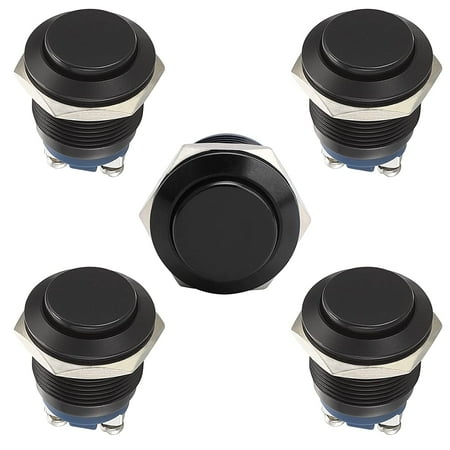 Starelo 12mm Latching LED Push Button Switch – 5-Pack, IP65 Waterproof, Pre-Wired, Blue LED (1NO Normally Open)
