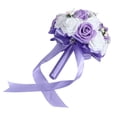 thumbnail image 4 of Ramo de boda artificial simulación nupcial sosteniendo flores decoración boda suministros púrpura, 4 of 8