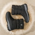 thumbnail image 7 of Bnwani Women Boots Ankle Winter Fashion Pile Toe Flat Mid-Calf Fleece Warm Snow Boot Black Size 4.5, 7 of 7