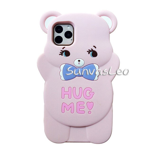 Funda de silicona suave con dibujos 3D para iPhone, carcasa con dibujos de animales, pato, unicornio, oso, 6s, 7, 8 Plus, X, XR, Xs, 11, 12 Pro Max qiuyongmign unisex