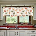 thumbnail image 3 of Yayeee Kitchen Curtains Tier Set of 2 Light Filtering 57"x24" Over Sink Window Panels, Green Autumn Leaves, 3 of 7