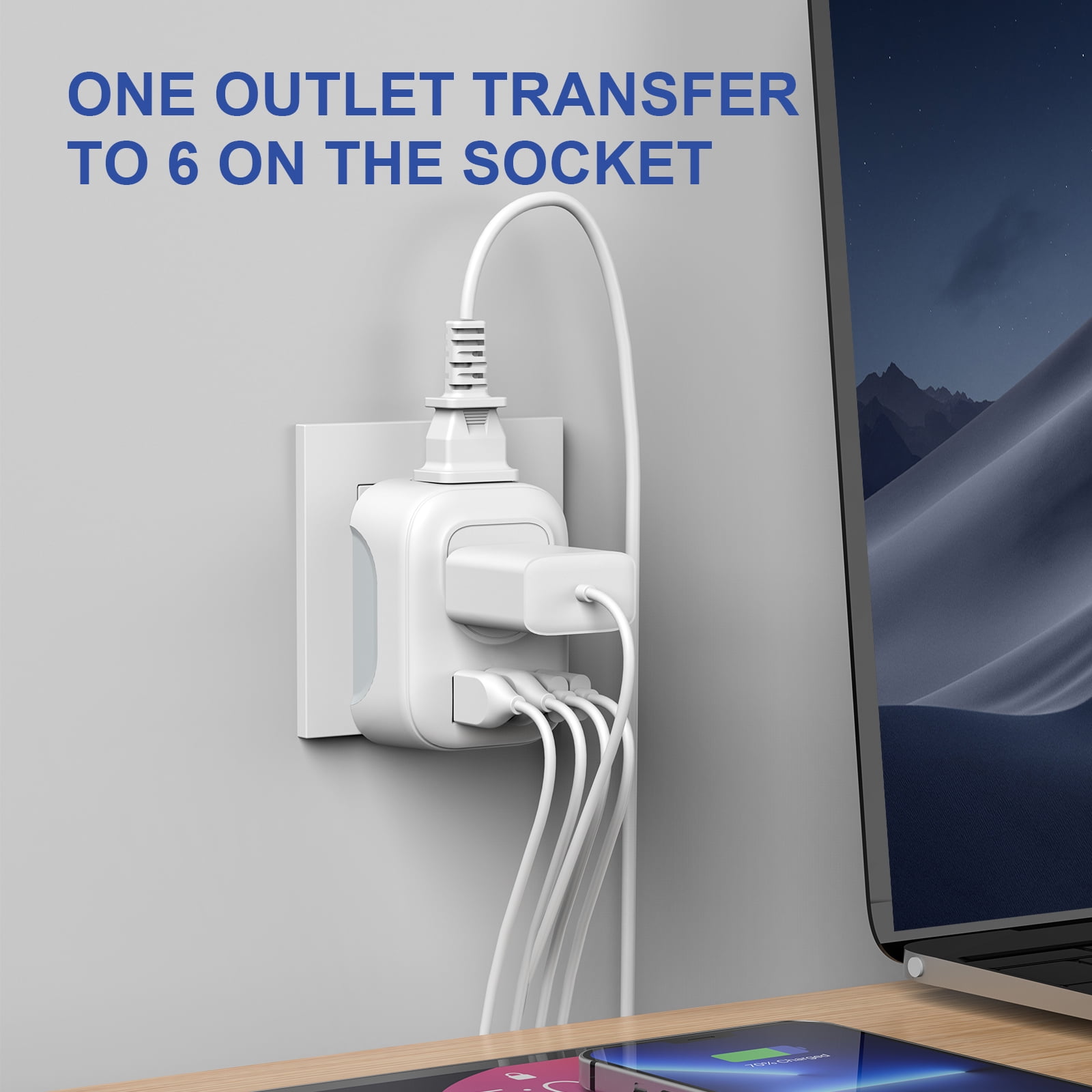 European Travel Plug Adapter, Meromore International Plug Adapter with 2 AC Outlets 4 USB Ports(2 USB C), Type C Plug Adapter Travel Essentials for US to Most Europe France Germany Italy Spain
