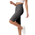 thumbnail image 6 of ADSSDQ Women's Bermuda Long Shorts High Waisted Knee Length Shorts Summer Athletic Running Shorts with Pockets Dark Gray M, 6 of 7