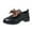 Black, variant on RUIYANQI Women's Bow - Accent Suede Ballet Flats - Round Toe Slip - On Shoes, Trendy Casual Walking Footwear, Comfortable Metal - Decorated Loafers, Stylish Everyday Dress Pumps