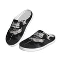 thumbnail image 2 of Daiia Black White Hat Skull Print Women’s Fuzzy Slippers Memory Foam Lightweight House Shoes Cozy Loafer Flannel House Shoes-35/36, 2 of 7