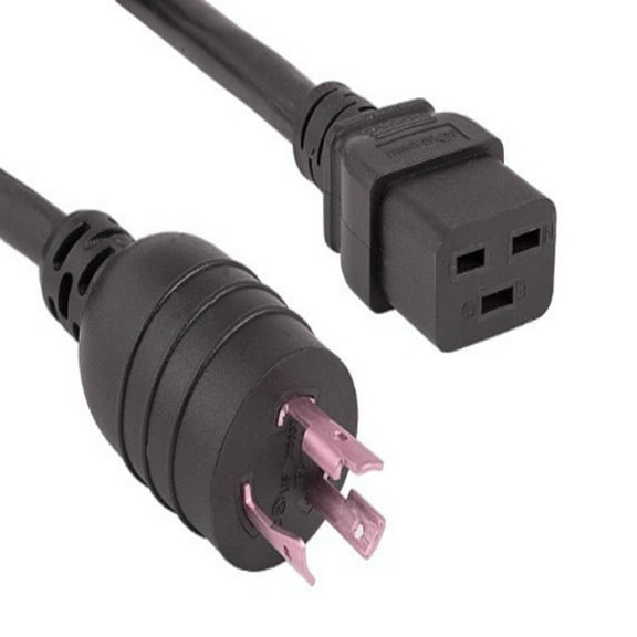 SANOXY Cables and Adapters; 6ft 12 AWG 20A 250V Heavy-Duty Power Cord (NEMA L6-20P to IEC 320 C19), Black